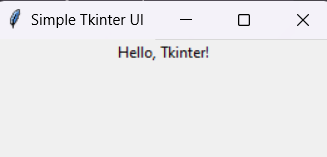 Why is this simple Tkinter UI not displaying the specified label